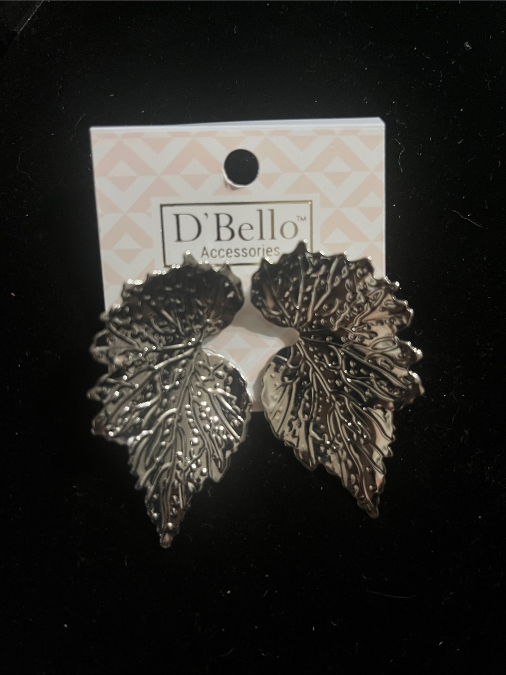 Silver Leaf Statement Earrings